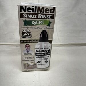 NeilMed Sinus Rinse Xylitol All Natural Antibacterial Saline Nasal Rinse Kit 8oz
